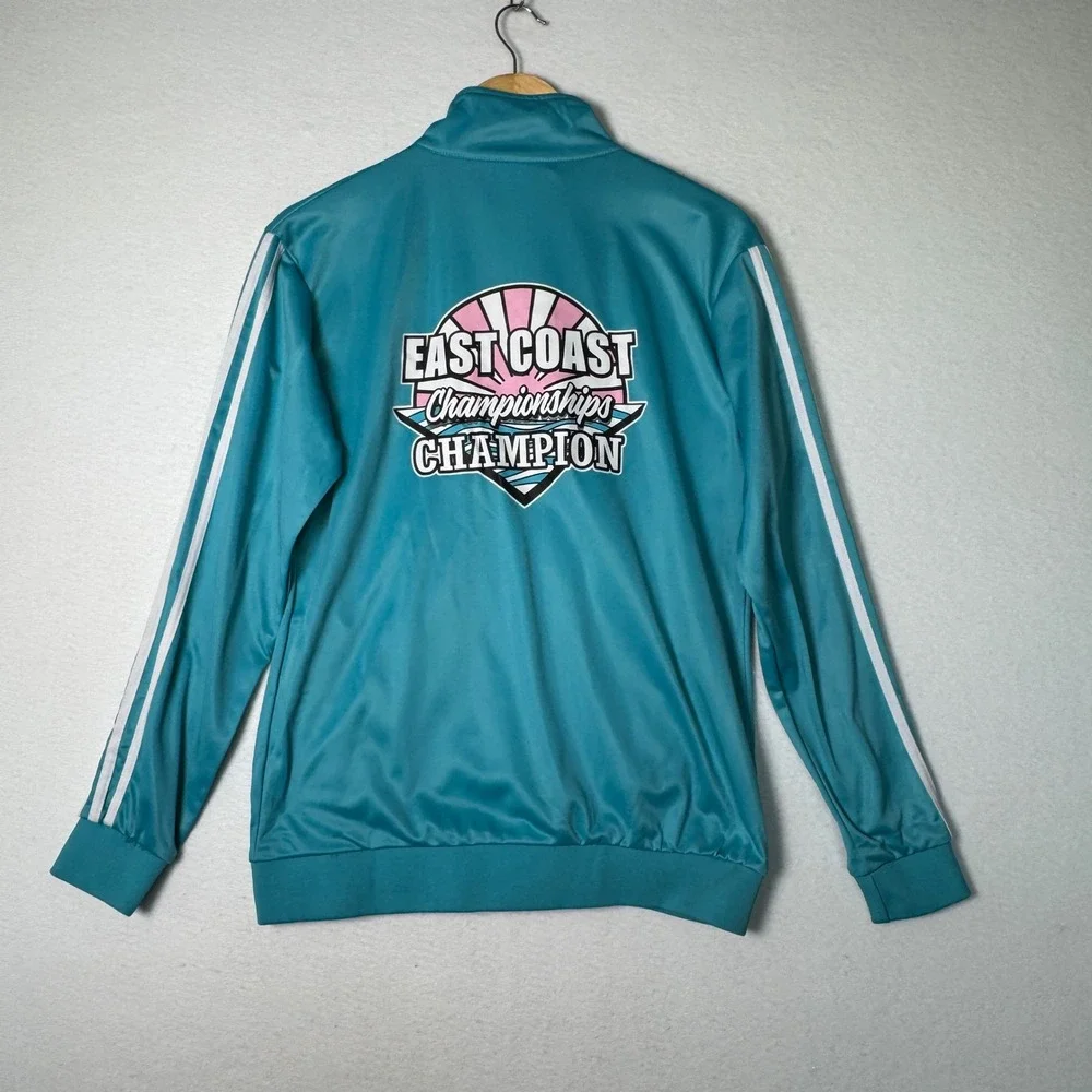 East Coast Championships Teal Track Jacket Womens Size Small Zip‎ Up Athletic